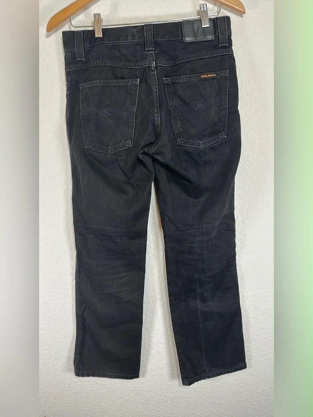 Nudie Jeans Black Straight-Leg Men's Jeans